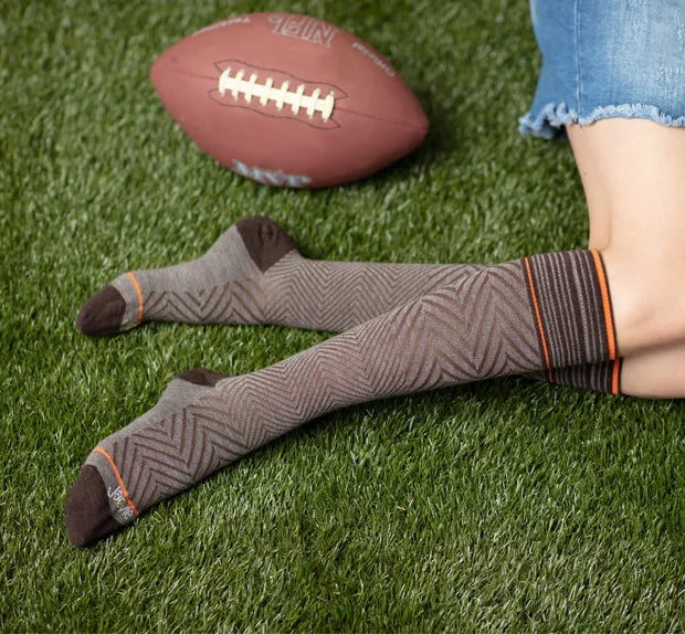 76% Rich Merino Wool Everyday Compression Socks (15-20mmHg) - Zig-Zag