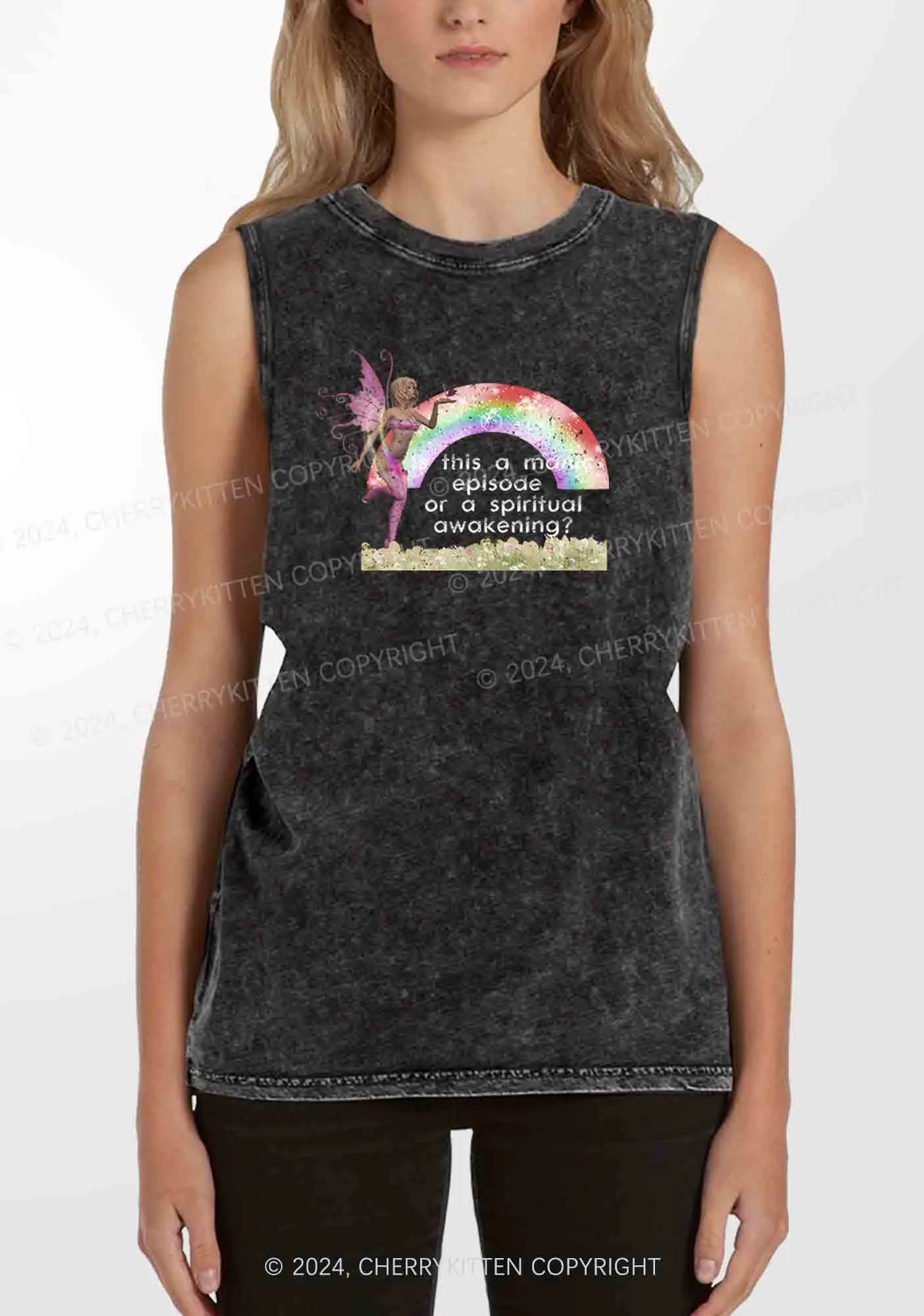 A Manic Episode Y2K Washed Tank Cherrykitten