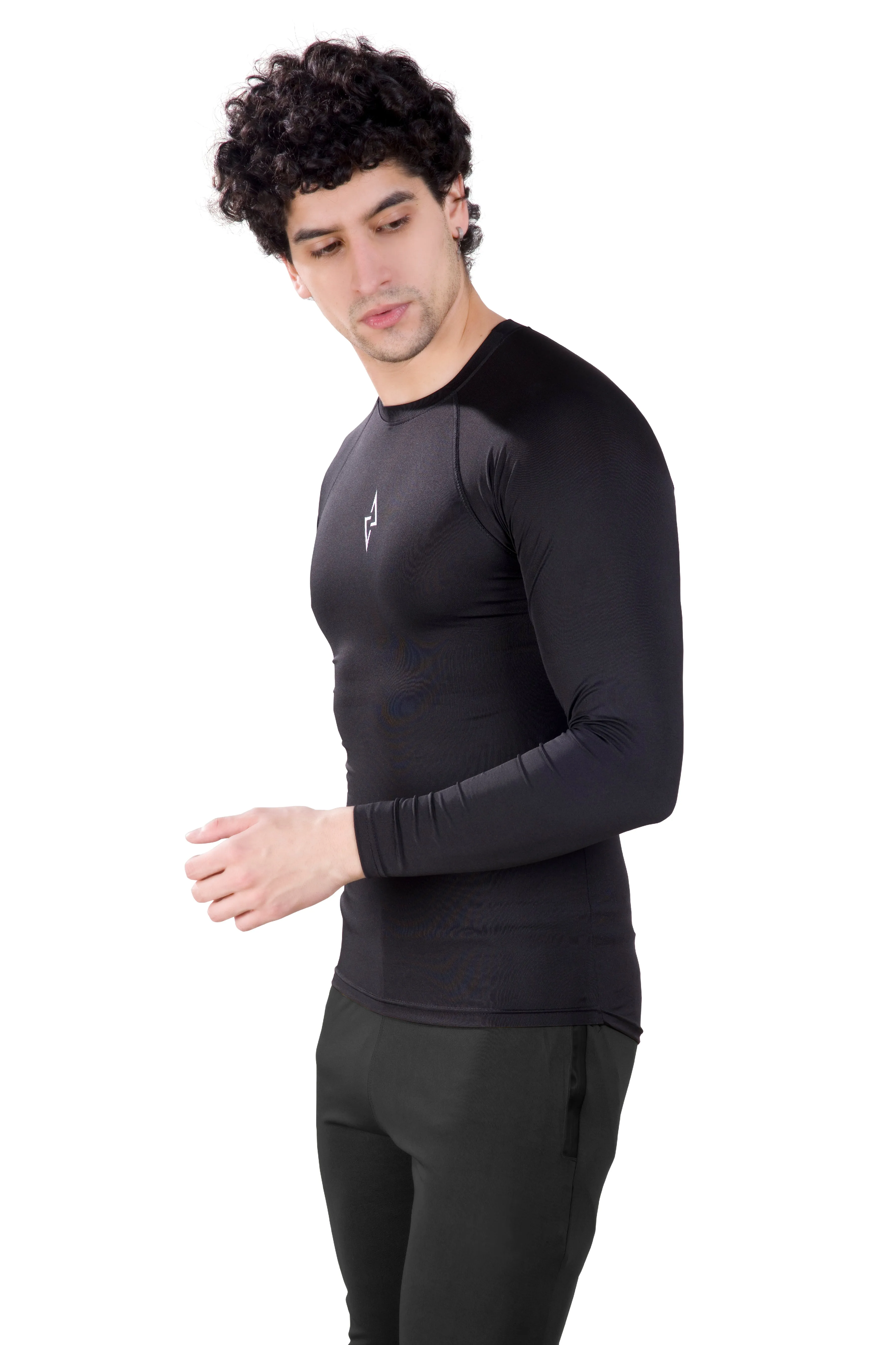 ALPHA - BLACK COMPRESSION T-SHIRT - FULL SLEEVE