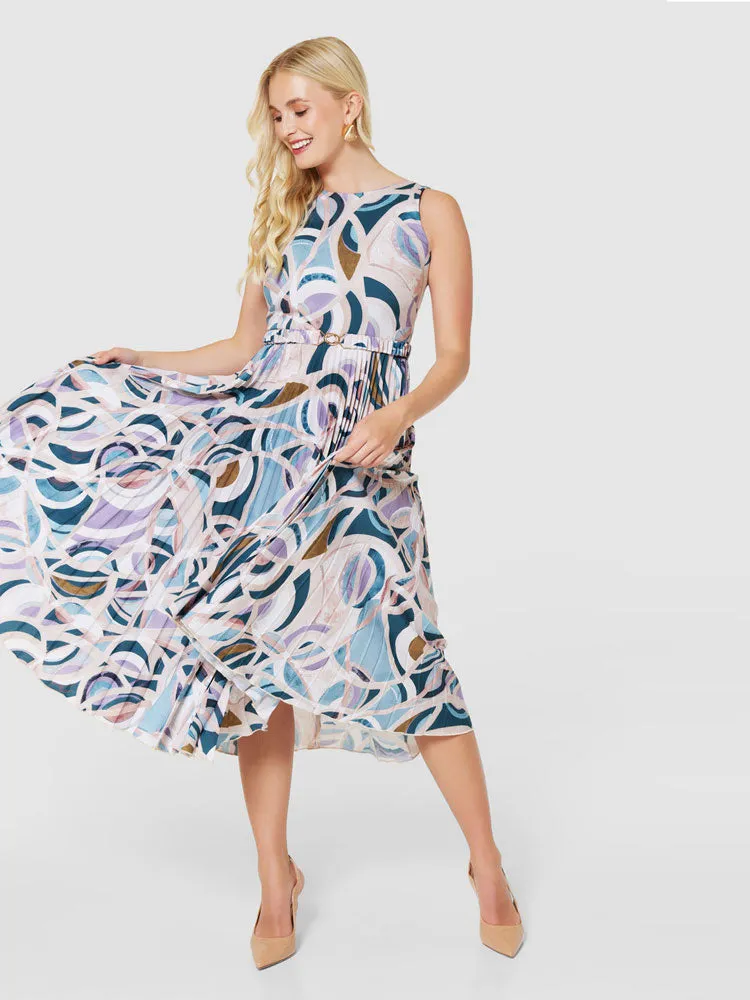 Closet London Pleated Midi Dress Pink Blush