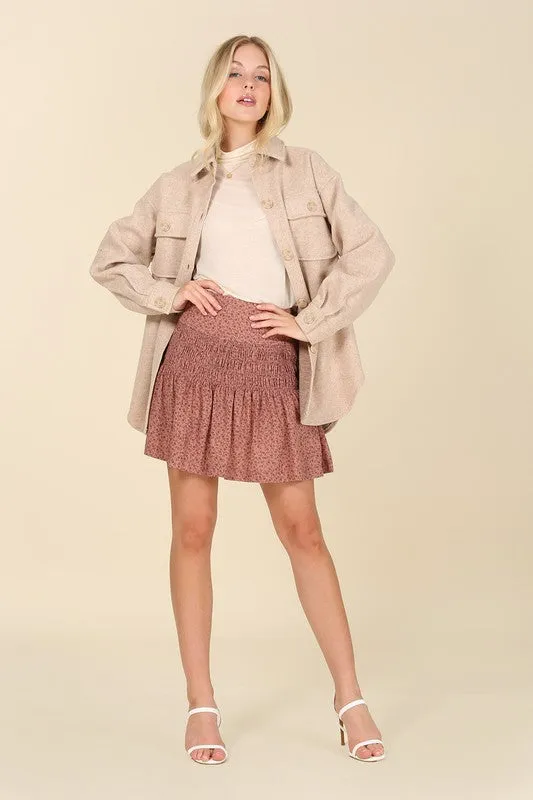 Cozy Button down shacket with pockets