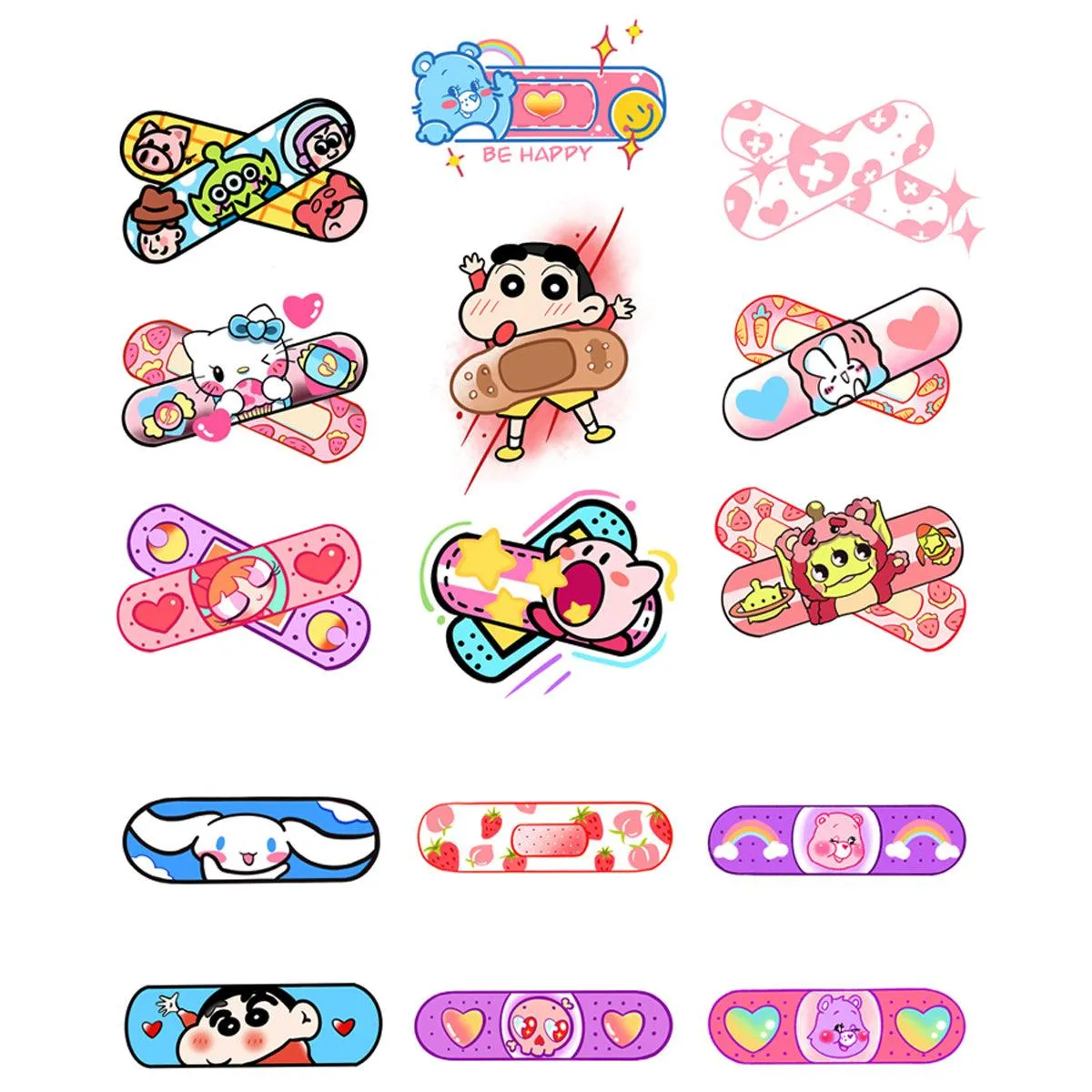Cute Aesthetic Plaster Temporary Tattoo Set