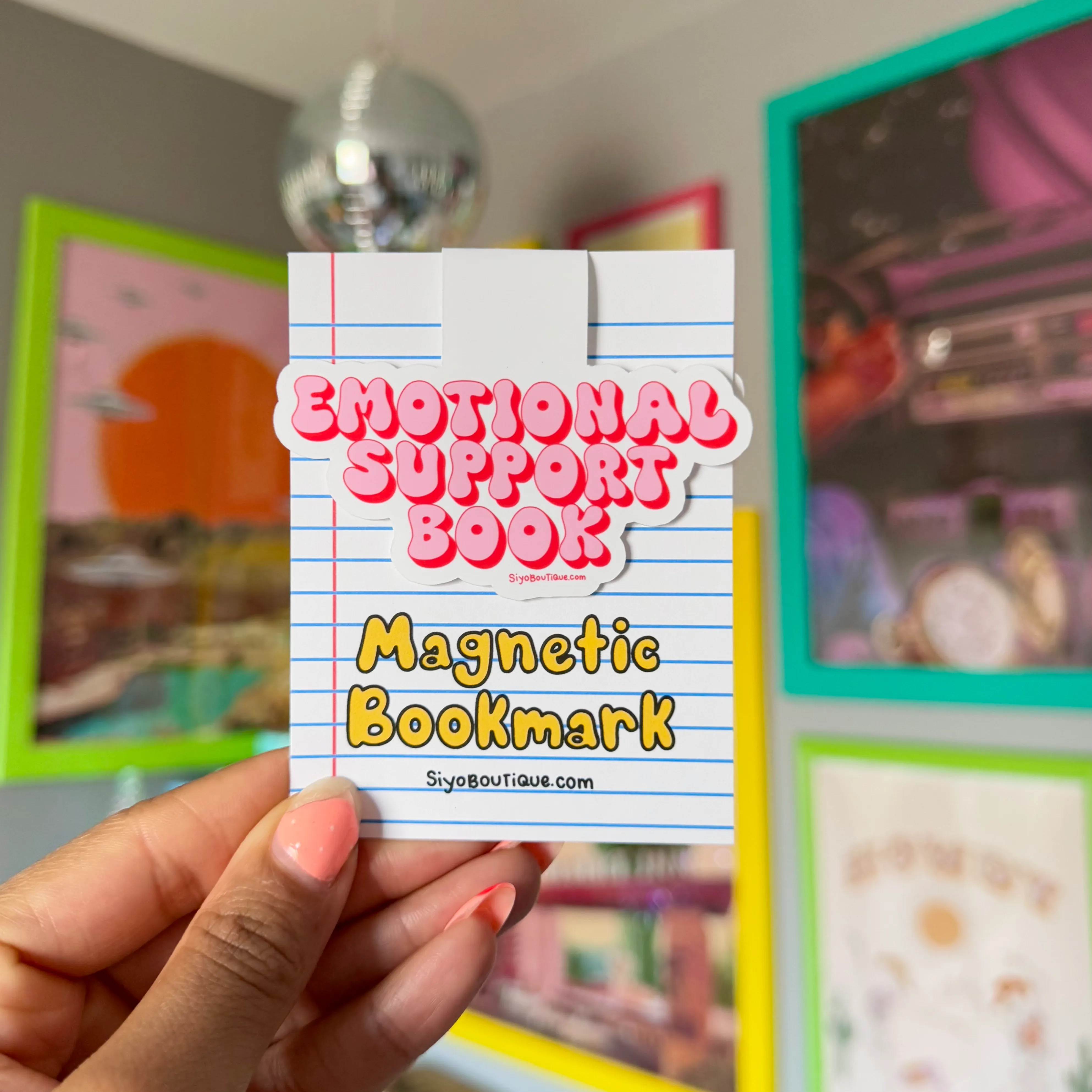 Emotional Support Book Magnetic Bookmark - Funny Bookmark