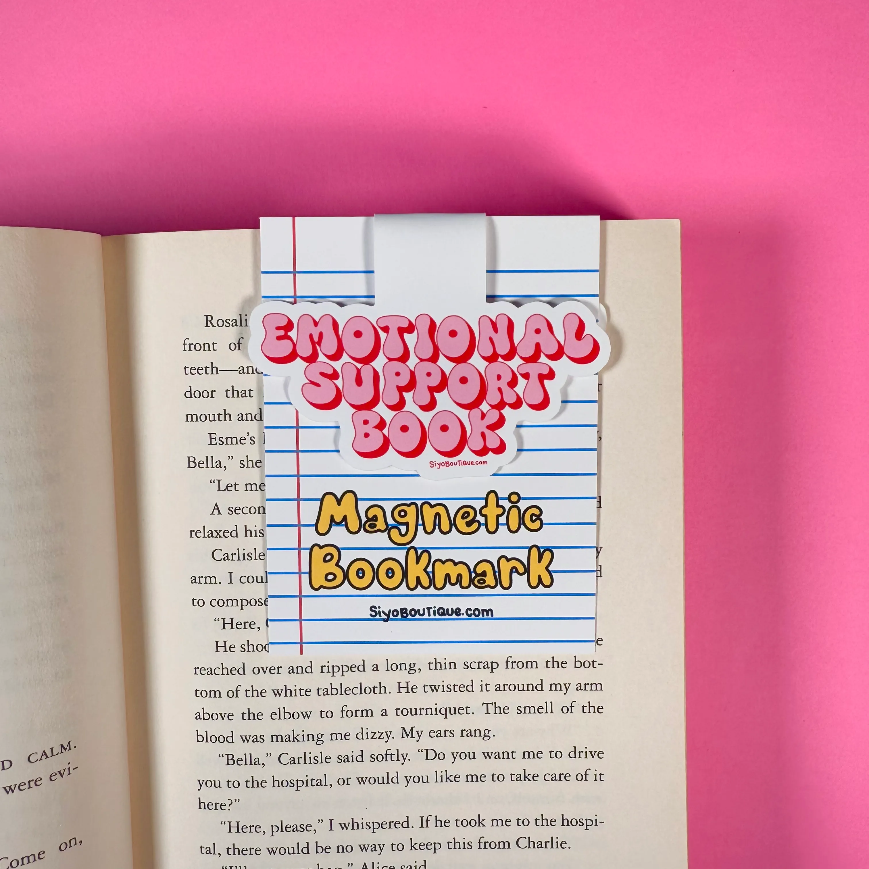 Emotional Support Book Magnetic Bookmark - Funny Bookmark
