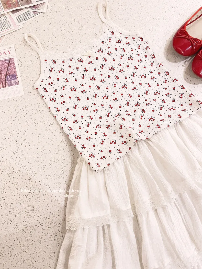 Floral Season 3 Colors Tank Top Linne