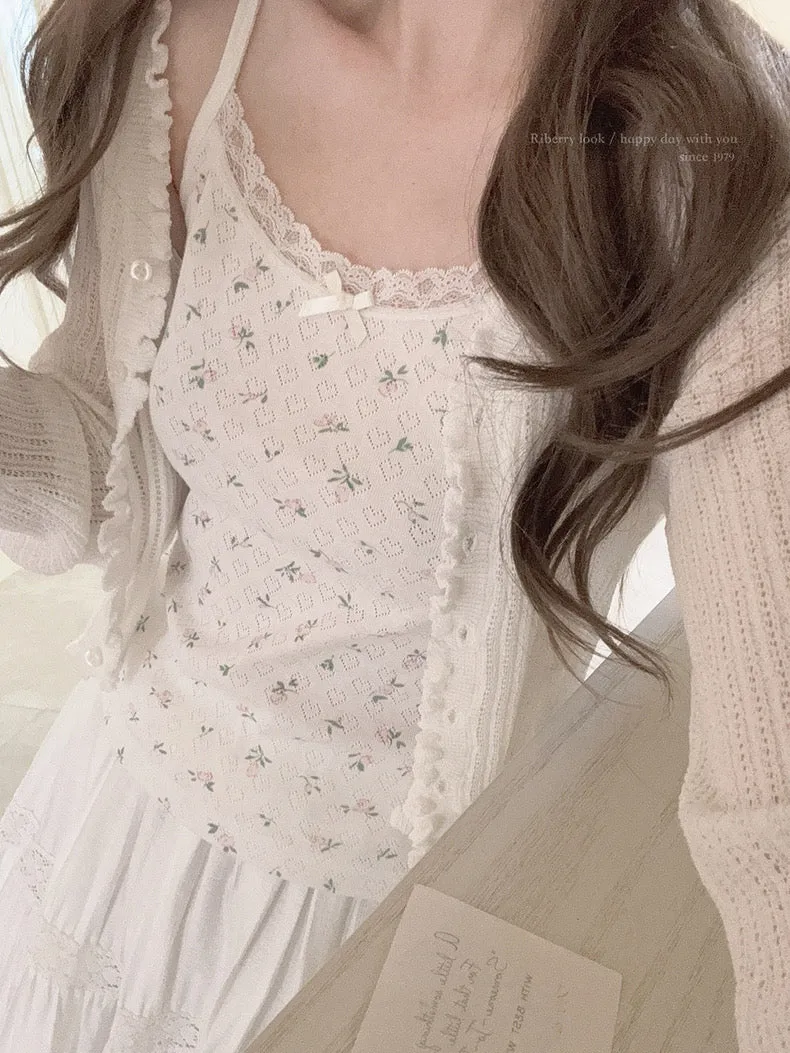 Floral Season 3 Colors Tank Top Linne