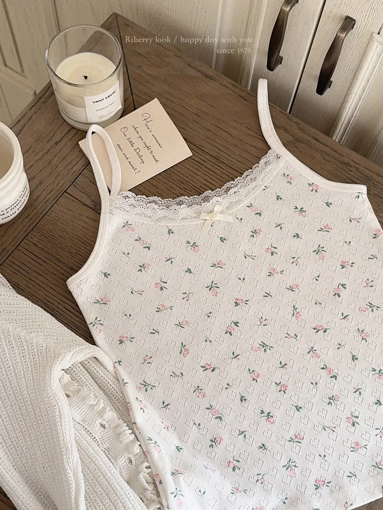 Floral Season 3 Colors Tank Top Linne