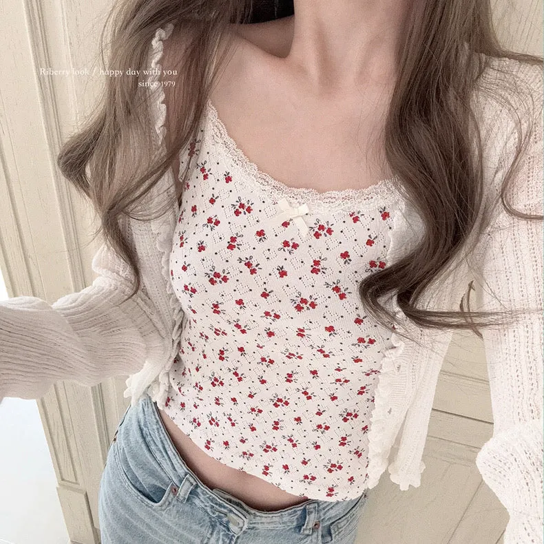 Floral Season 3 Colors Tank Top Linne