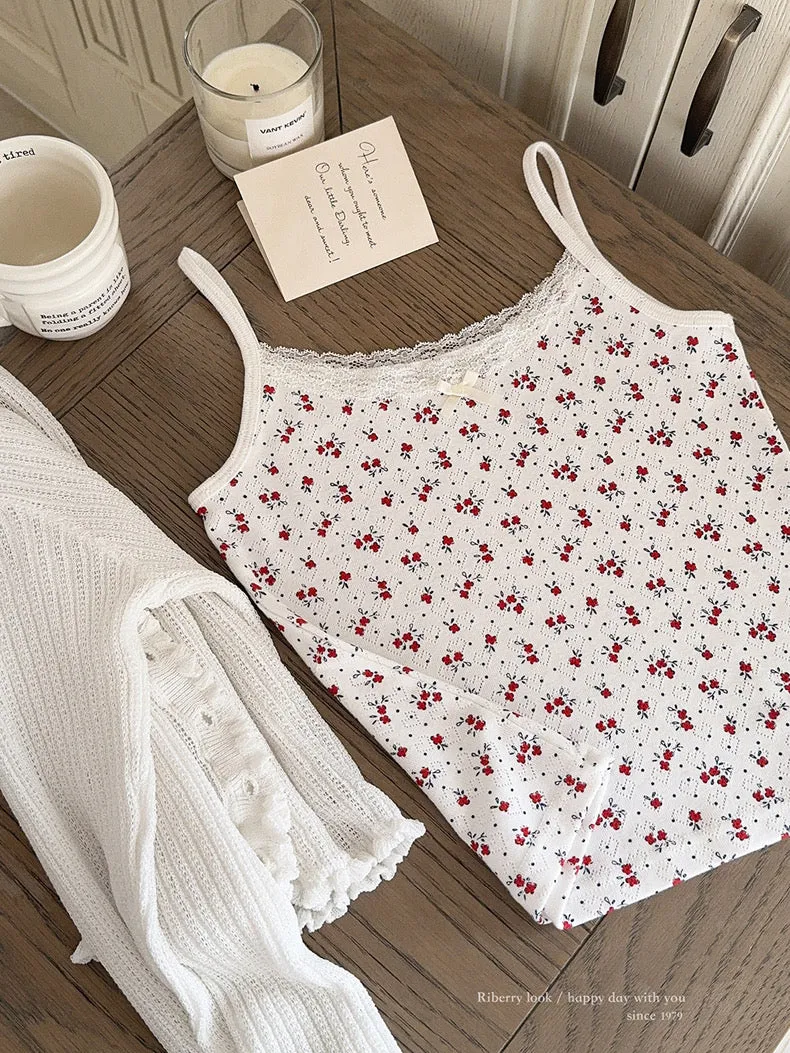 Floral Season 3 Colors Tank Top Linne