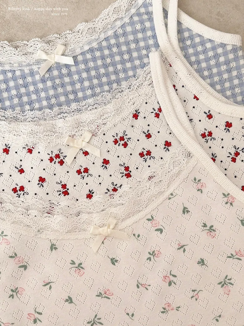 Floral Season 3 Colors Tank Top Linne
