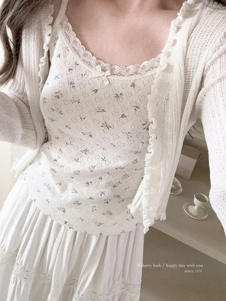 Floral Season 3 Colors Tank Top Linne