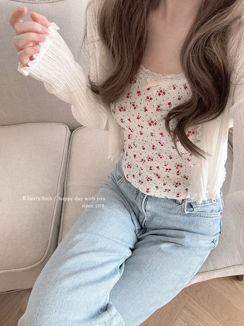 Floral Season 3 Colors Tank Top Linne