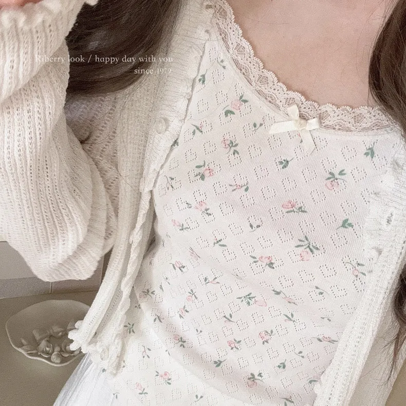 Floral Season 3 Colors Tank Top Linne