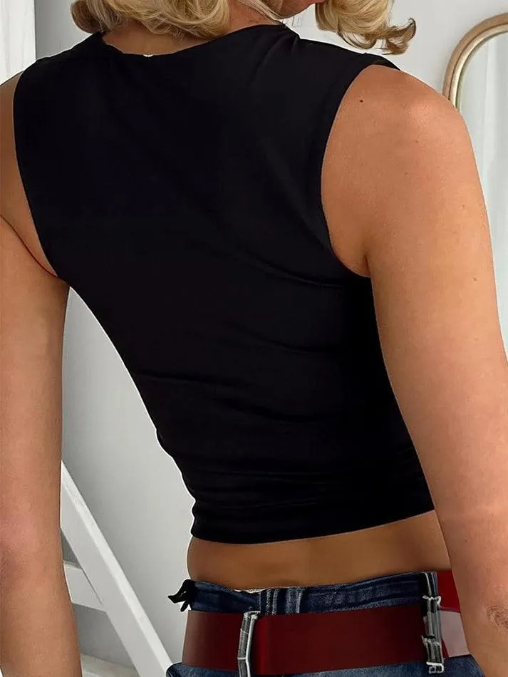 Form-Fitting Cropped Tank Top