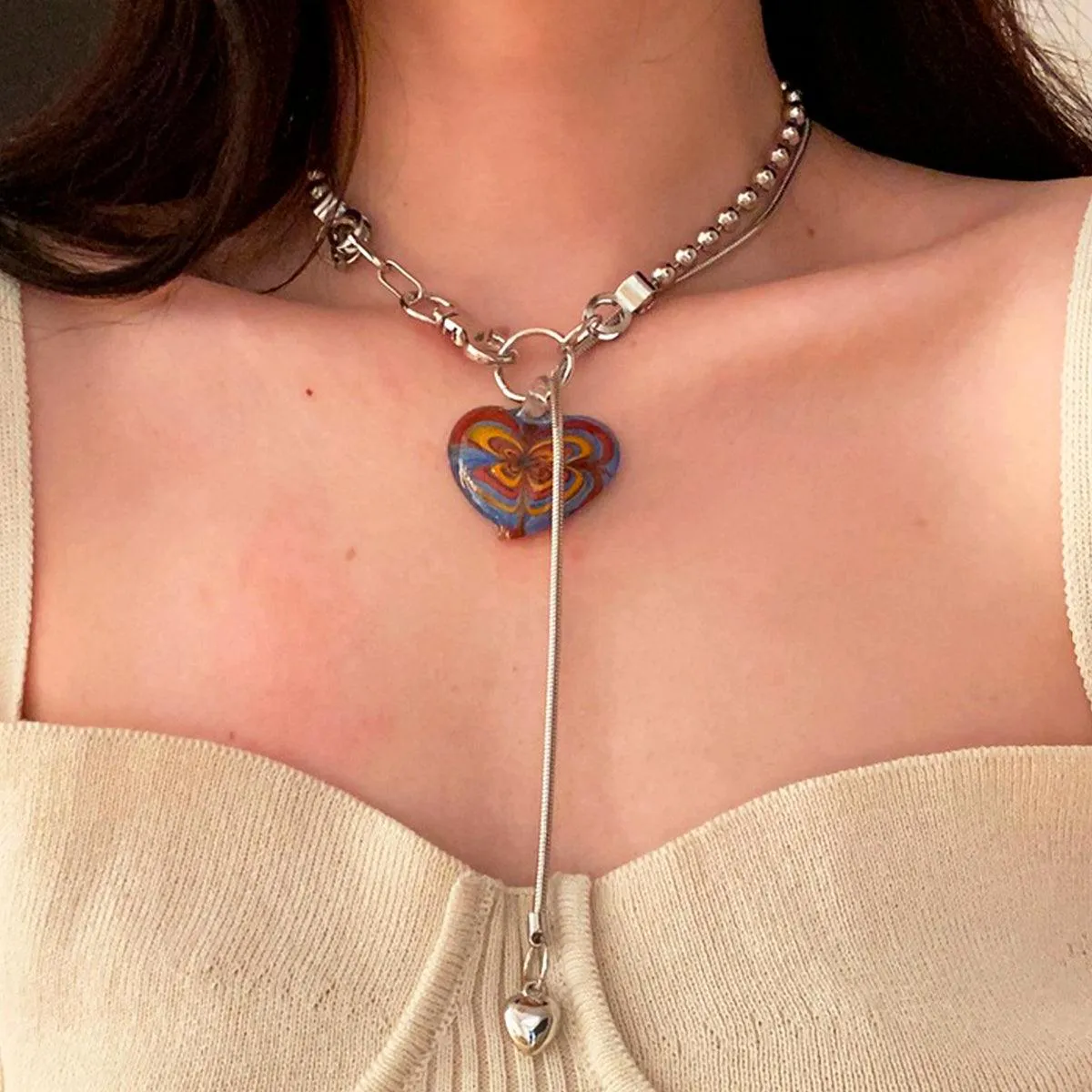 Indie Heart Chain Necklace