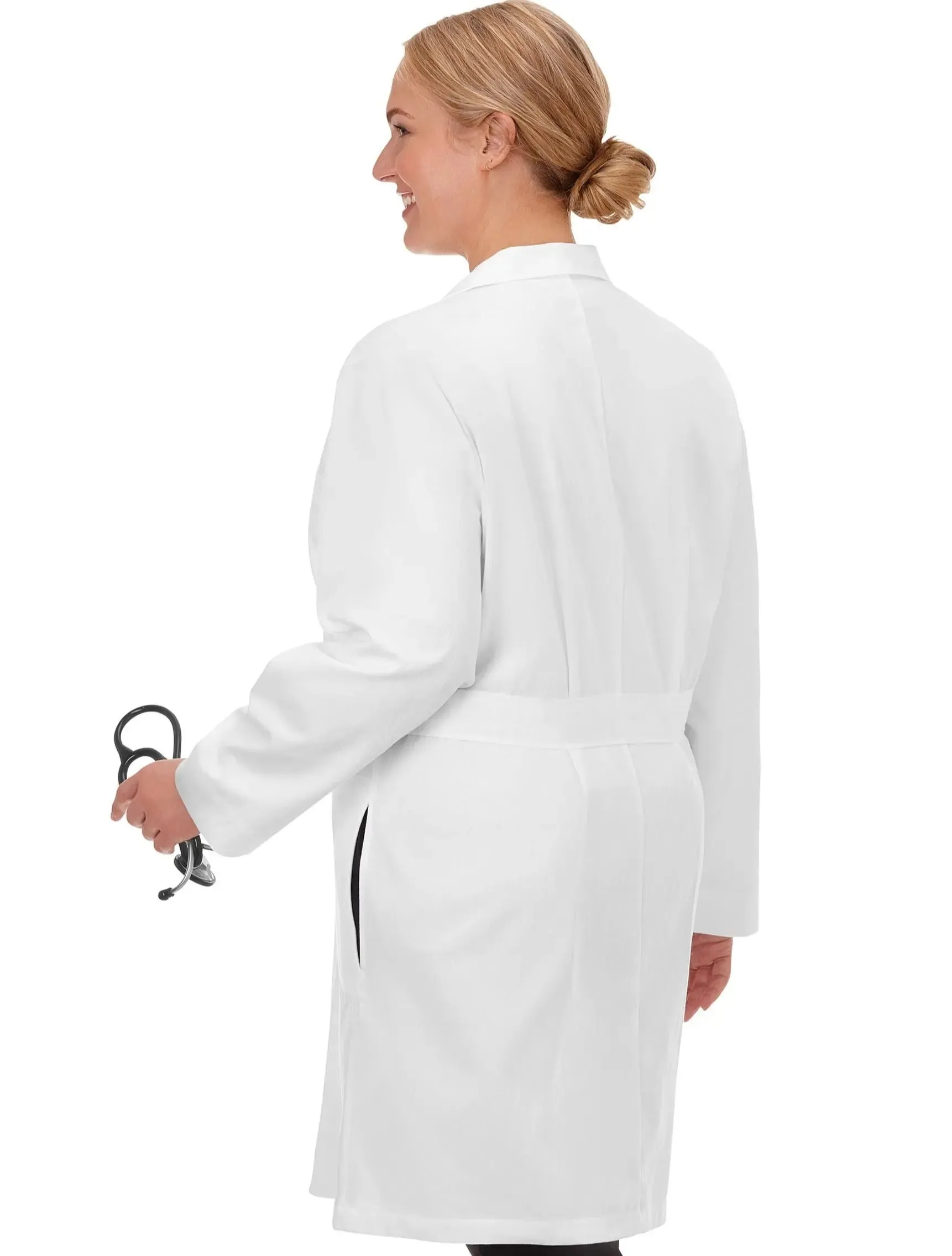 Meta Ladies 38" Knot Button iPad Cotton Labcoat