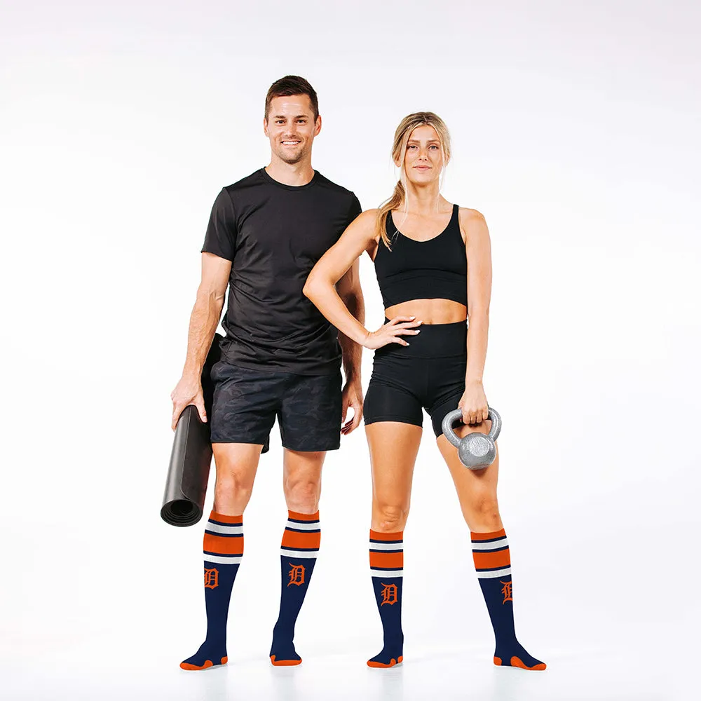 MLB Compression Socks, Detroit Tigers - Classic Stripe