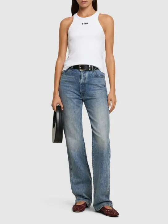 MSGM   Cotton jersey logo tank top 