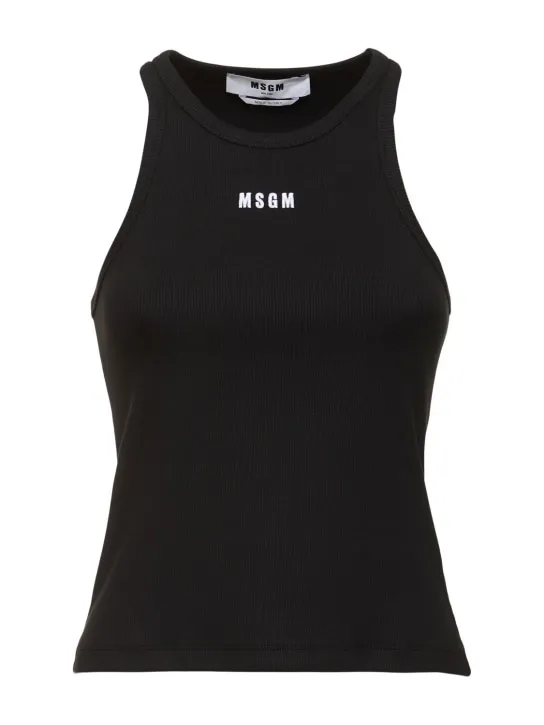 MSGM   Cotton jersey logo tank top 