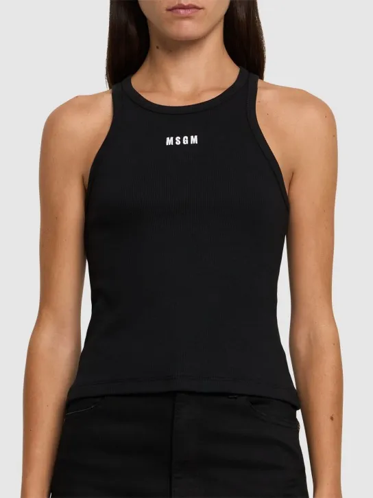 MSGM   Cotton jersey logo tank top 