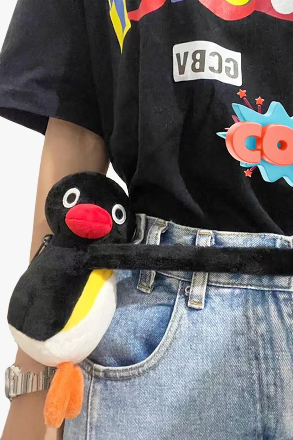Pingu Penguin Plush Toy Belt Bag