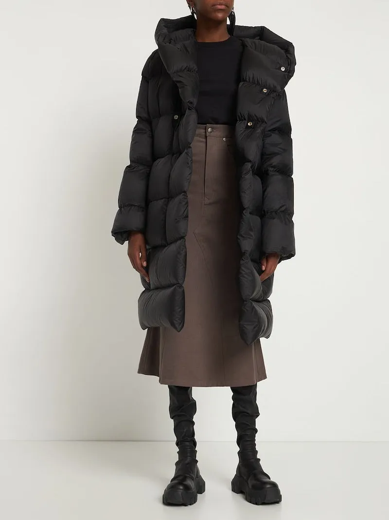 Rick Owens Hooded quilted shell down coat
