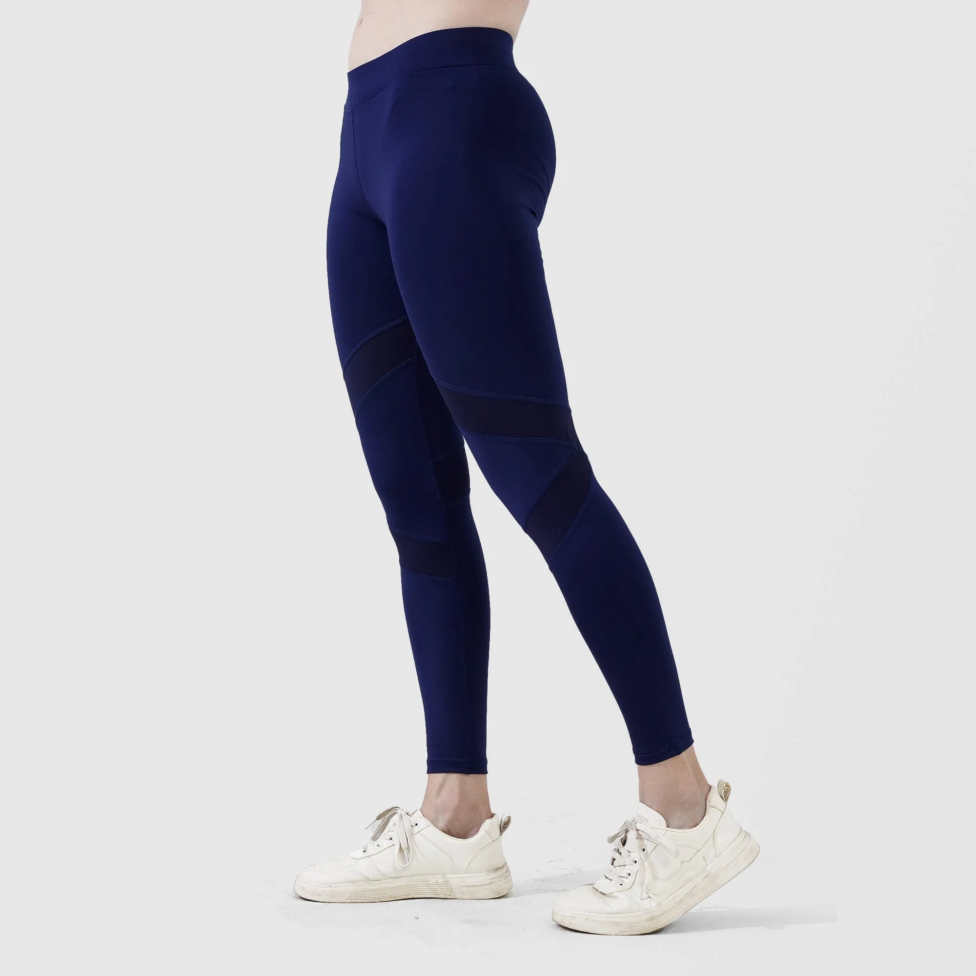 Tf-Navy Leggings With Net Panels