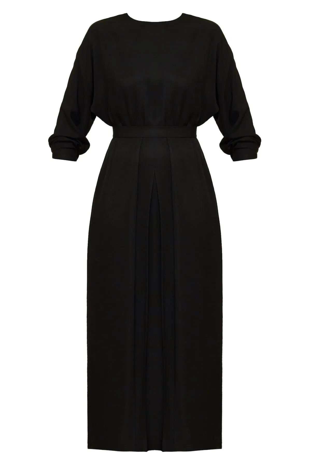 TILDA black pleated dress with pockets