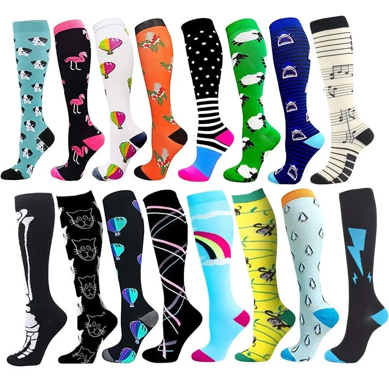 Unisex Multi Colour Happy Compression Stockings