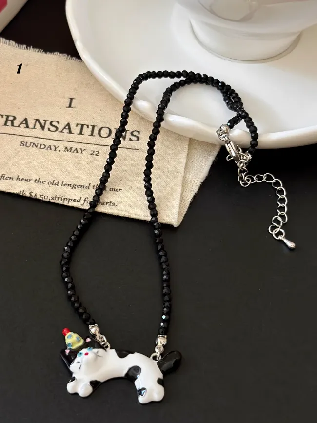 Y2K Cute Puppy and Cat Necklace