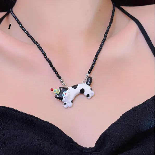 Y2K Cute Puppy and Cat Necklace